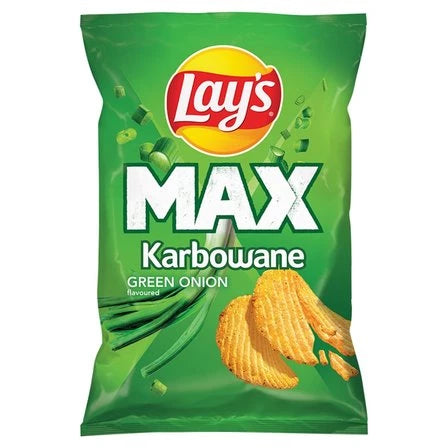 LAY'S Max Chipsy ziemniaczane karbowane o smaku zielona cebulka 190 g