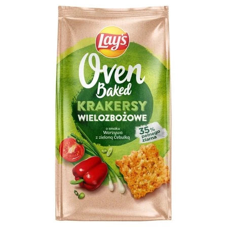 LAY'S Oven Baked Krakersy wielozbożowe o smaku warzywa z zieloną cebulką 80 g