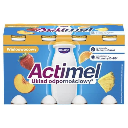ACTIMEL Napój jogurtowy o smaku wieloowocowym (8 x 100 g) 800 g
