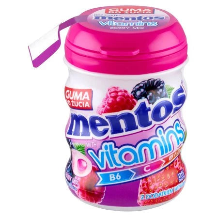 MENTOS Vitamins Guma do żucia o smaku owoców leśnych bez cukru 50 g