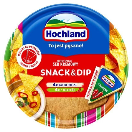 HOCHLAND Ser kremowy snack & dip w trójkącikach (8 sztuk) 140 g