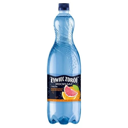 ŻYWIEC ZDRÓJ Mocny Gaz Napój gazowany i nuta pomarańczy grejpfruta 1.5 L