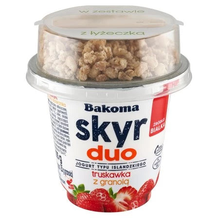 BAKOMA Skyr Duo Jogurt typu islandzkiego truskawka z granolą 215 g