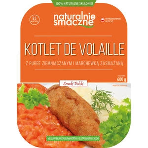 NATURALNIE SMACZNE Kotlety de volaille z puree ziemniaczanym i marchewką zasmażaną 600 g