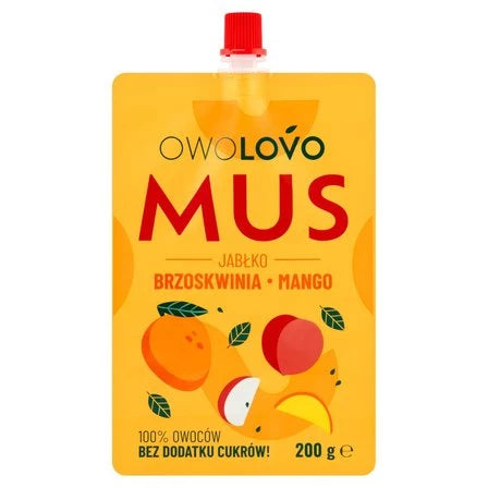 OWOLOVO Mus jabłko brzoskwinia mango 200 g