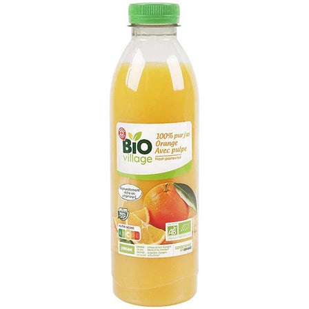 WIODĄCA MARKA Bio Village Ekologiczny 100% sok pomarańczowy z miąższem 750 ml
