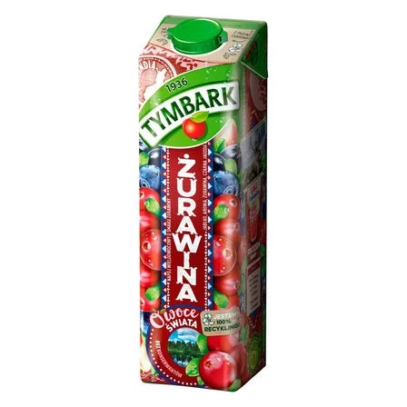 TYMBARK Owoce Świata Napój wieloowocowy żurawina 1 L