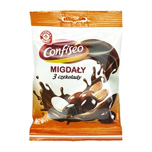 WIODĄCA MARKA Migdały w czekoladzie mix 80 g