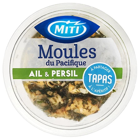 MITI Małże pacyficzne w skorupkach gotowane w sosie czosnkowo-pietruszkowym 100 g