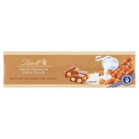 Lindt Gold Szwajcarska mleczna czekolada z orzechami laskowymi 300 g