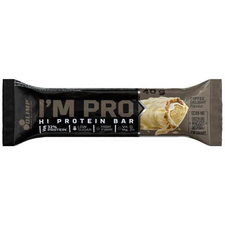 OLIMP I'M PRO Protein Bar Baton wysokobiałkowy smak biała czekolada i kawa 40 g