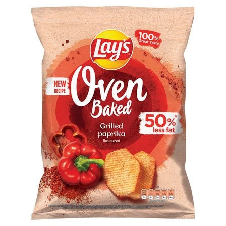 LAY'S Oven Baked Pieczone formowane chipsy ziemniaczane o smaku grillowanej papryki 180 g