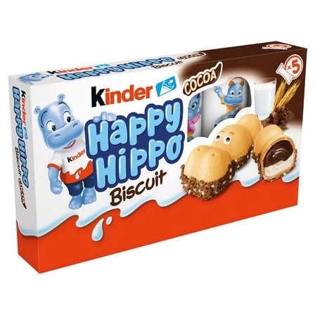 KINDER Happy Hippo Cocoa Chrupiący wafelek z mlecznym i kakaowym nadzieniem (5 sztuk) 103.5 g