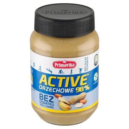PRIMAVIKA Active Pasta orzechowa z prażonych orzeszków arachidowych 470 g