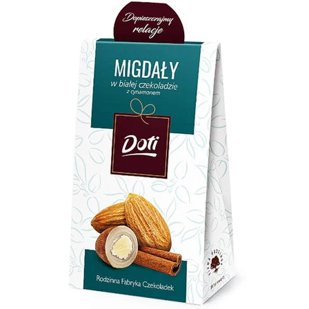 DOTI Migdały w białej czekoladzie z cynamonem 100 g