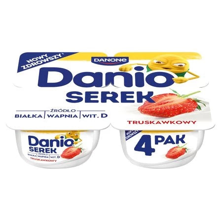 DANIO Serek homogenizowany truskawkowy (4 x 130 g) 520 g