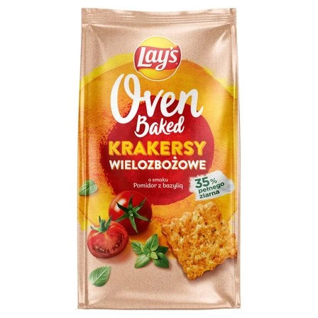 LAY'S Oven Baked Krakersy wielozbożowe o smaku pomidor z bazylią 80 g