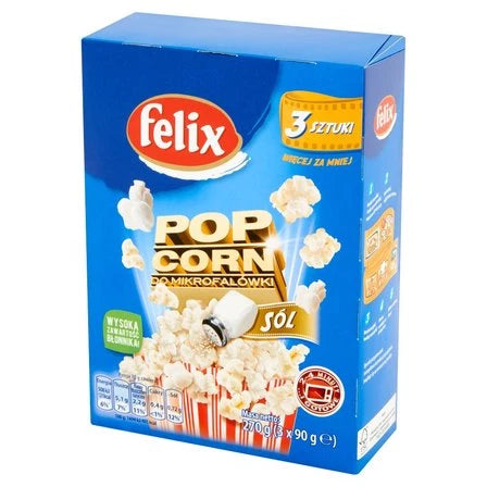 FELIX Popcorn do mikrofalówki solony (3 x 90 g) 270 g