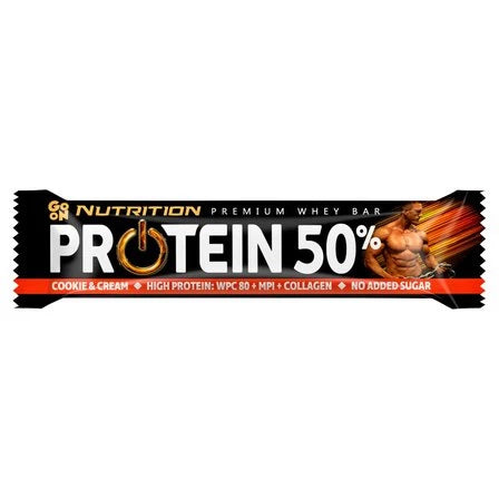 SANTE Go On Nutrition Protein 50 % Wysokobiałkowy baton w polewie o smaku ciasteczkowo-śmietankowym 40 g