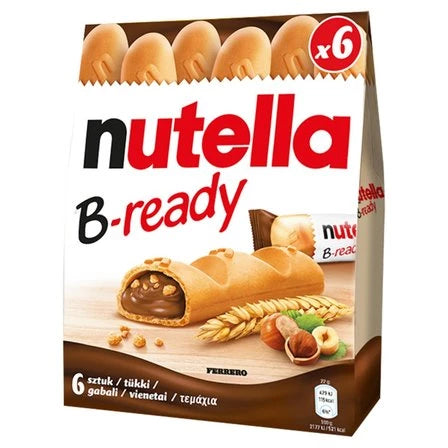 NUTELLA B-ready Wafelek z orzechami laskowymi i kakao oraz chrupkami (6 x 22 g) 132 g