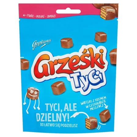 GRZEŚKI Tyci Wafelki z kremem w czekoladzie mlecznej 120 g