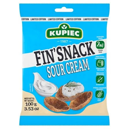 KUPIEC Fin'Snack Snacki żytnie o smaku kwaśnej śmietany 100 g