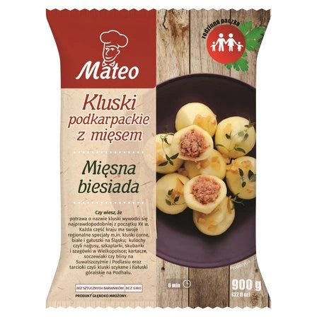 MATEO Kluski podkarpackie z mięsem 900 g