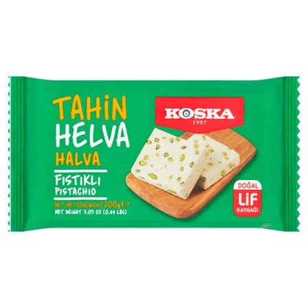 KOSKA Chałwa waniliowa z orzechami pistacjowymi Tahin helva halva fistikli pistachio 200 g